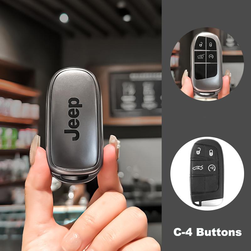 Car Flip Key Case Cover Shell Fob Bag Auto Accessory For Jeep Grand Cherokee WK2 KL Wrangler JK Renegade Commander Compass