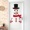 Christmas Door Window Stickers Felt Cloth Snowman Santa Claus Elk Wall Sticker Christmas Home Decoration Happy New Year