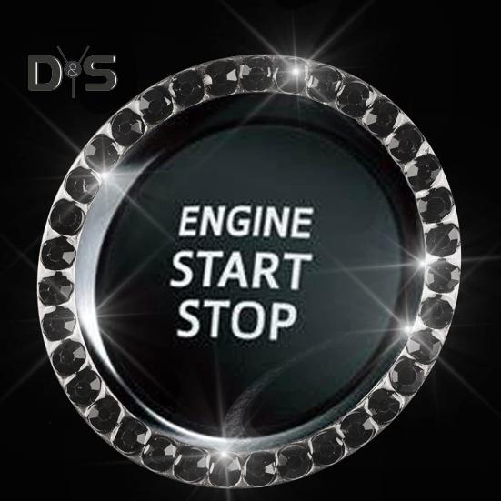 Сверкающее автомобильное кольцо со стразами, наклейка, стильное украшение интерьера, легко установить, материал из сплава, кольцо на кнопку зажигания