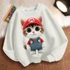 Cute Cat Round-neck Sweatshirt for Children, Long-sleeved Casual Sweatshirt for Boys and Girls In Spring and Autumn