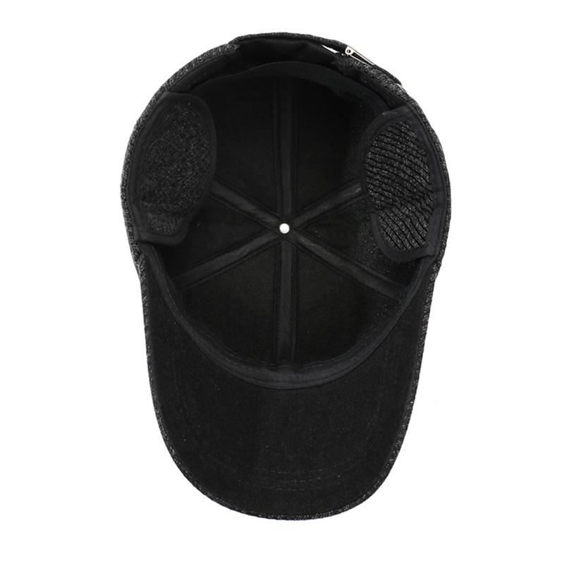 Autumn Winter Men's Warm Cap Middle-Aged Winter Baseball Cap Outdoor Velvet Thick Cotton Cap