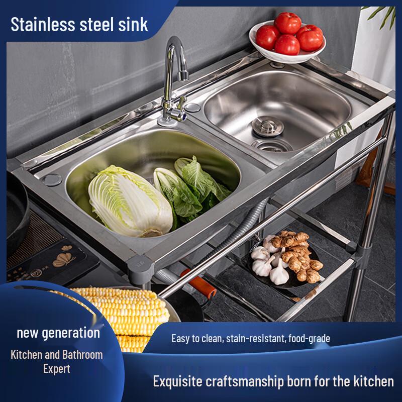 ZISIZ Утолщенная нержавеющая кухонная/балконная мойка с набором смесителя для холодной воды