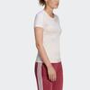 Adidas Футболка WE 3S Slim с тремя полосками, облегающая спортивная футболка с круглым вырезом и коротким рукавом, женские топы розового цвета GD3038
