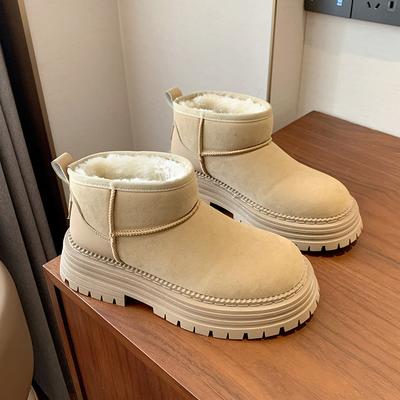 Модные CRLAYDK Классические Женские Теплые Удобные Зимние Снежные Ботинки на Меху Замшевые Уличные Ботинки на Платформе для Женщин Botas