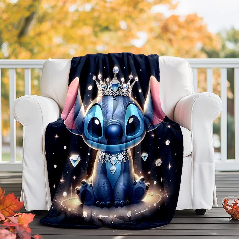 1pc S-Stitch1 Theme Blanket - Digital Print, Polyester, Cozy for All Seasons, Perfect for Outdoor, and Travel