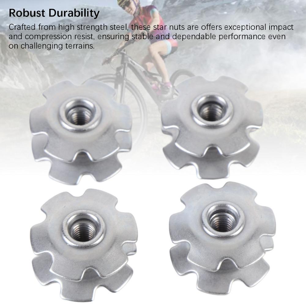 8Pcs 28.6mm Fork Cycle Fork Star Nut Steel BCycle Headset Star Nut Cycling Repair