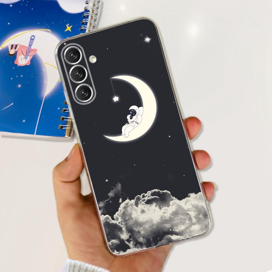 Чехол для Samsung A24 4G 2023 Популярный Цветочный Астронавт Прозрачная Крышка Мягкий Чехол для Телефона Для Samsung A24 A14 5G SM-A146B A 24 Сумка