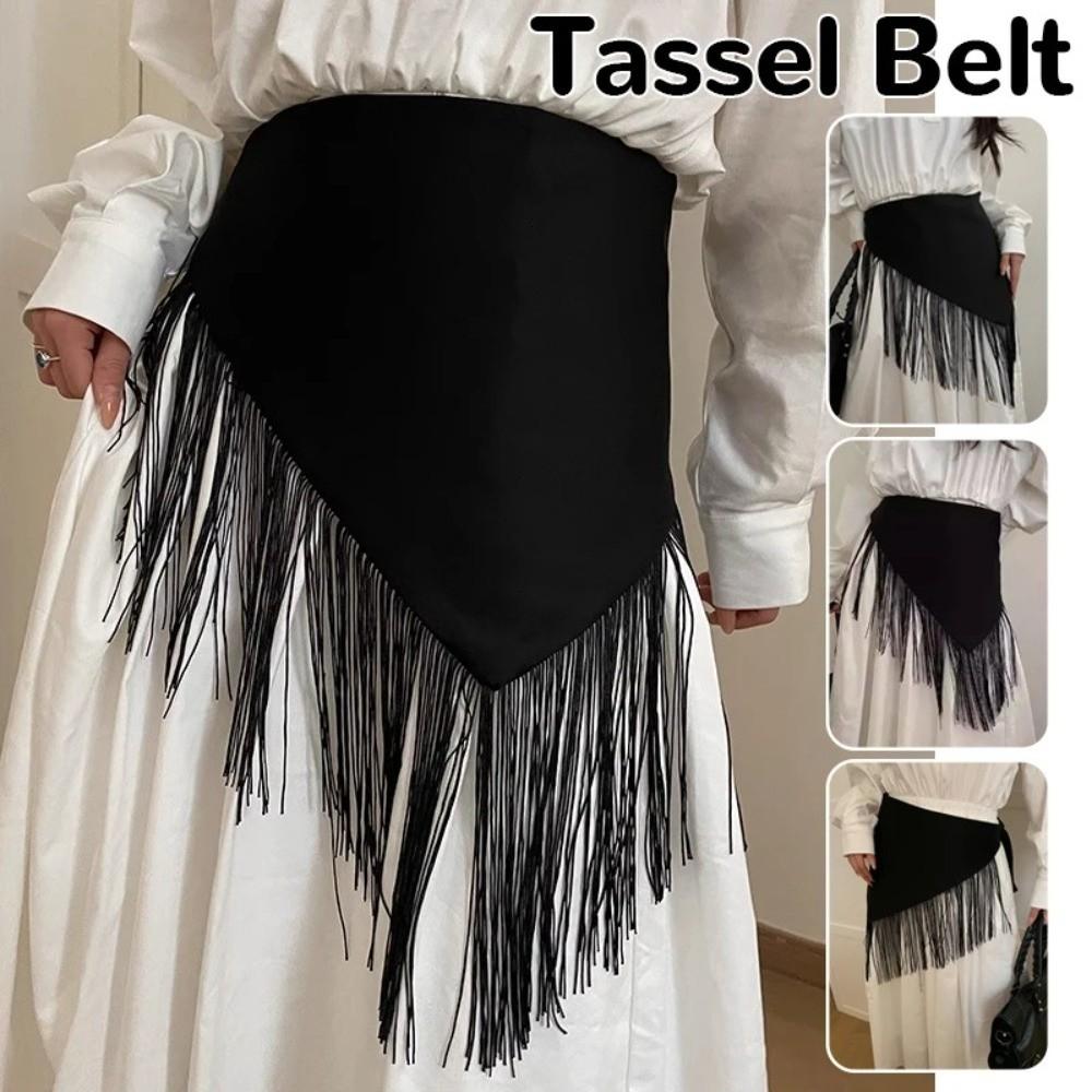 Tassel Women Waistband Triangle Corset Belt Fashion Wide Waist Belt