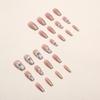 24 Pcs Medium and Long Explosive Retro Natural Camellia Wearable Fake Nails Sweet Girl Special Nail Patch