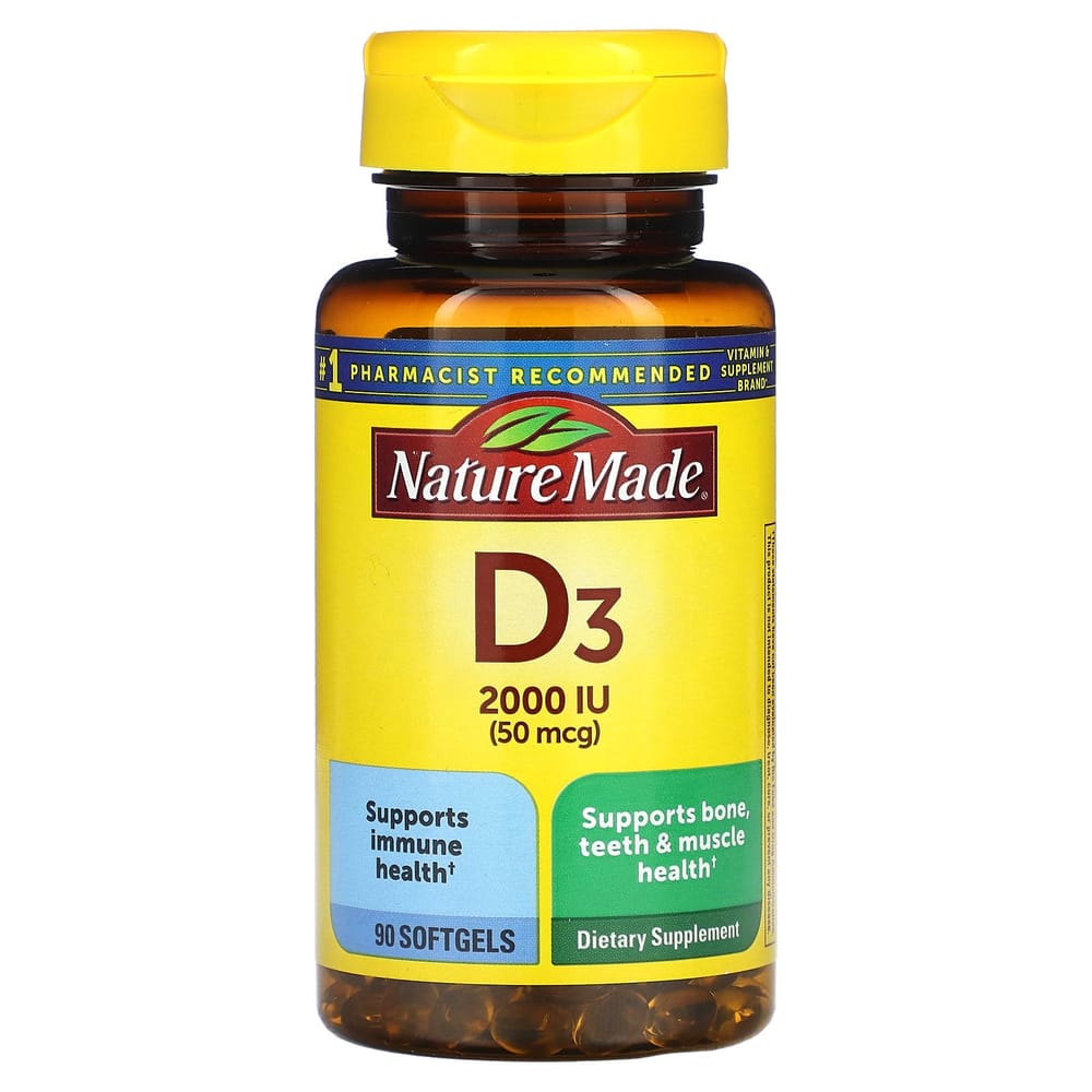 Nature Made Vitamin D3 2000IU (50mcg) Softgels 90 Count
