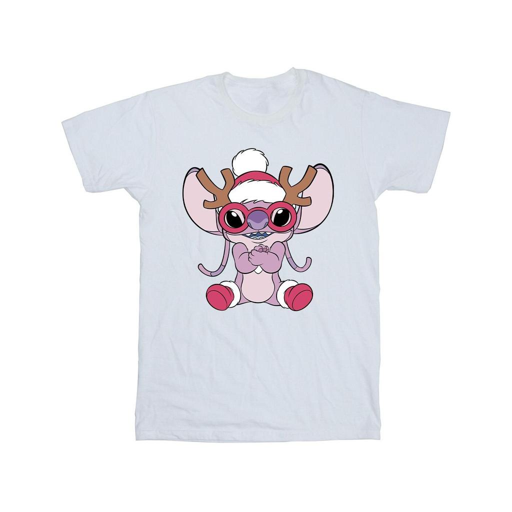 Disney Mens Lilo & Stitch Angel Reindeer T-Shirt