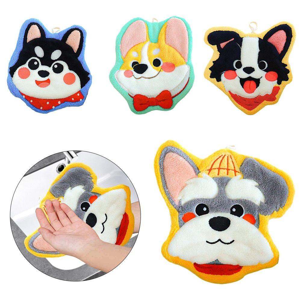 Thickening Hand Towel Dog Shaped Kid Towel Kawaii Kitchen Handkerchief  Bathroom