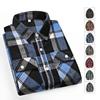 Осенняя новая клетчатая рубашка мужская большого размера повседневная свободная ретро модная рубашка с длинными рукавами с лацканами мужская одежда