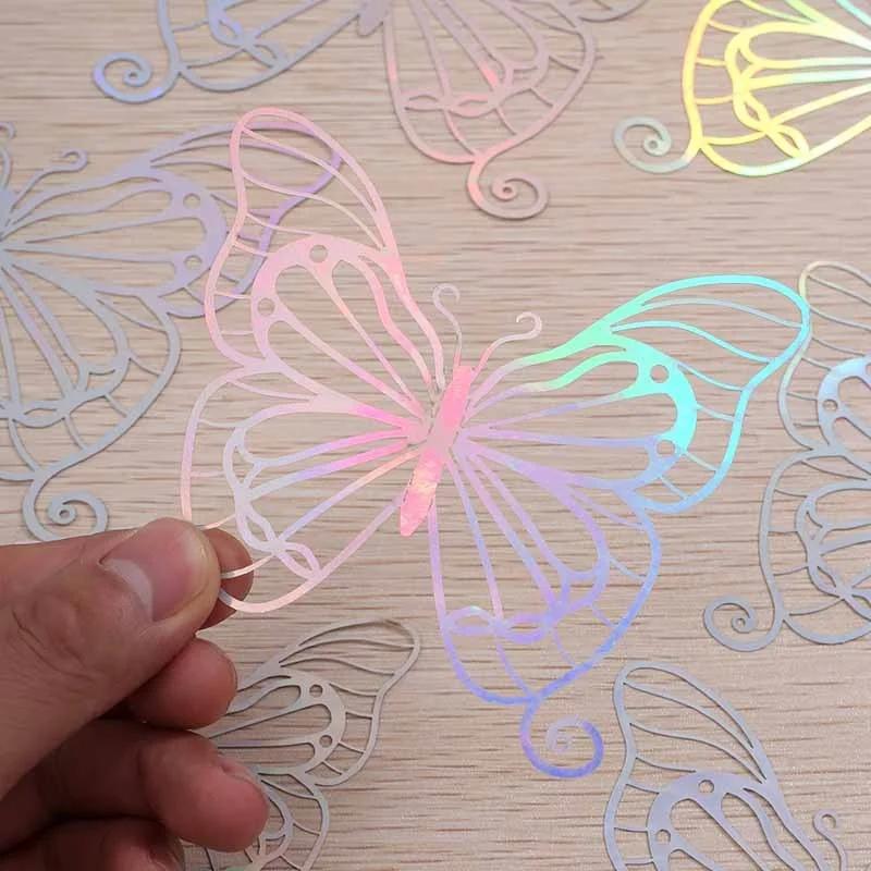 3D  12 PCS Hollow Butterfly Wall Decals Polka Dot Stickers for Kids Room Living Room Holiday Festival Decoration