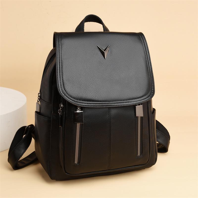 Рюкзак из искусственной кожи большой вместимости с текстурой для женщин – Повседневный и стильный женский рюкзак