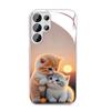 Кошки Подходящий для Samsung S24PLUS Чехол для мобильного телефона S23 Девушки S22 Приятный для кожи A52 Стеклянный чехол A54 Все включено A14