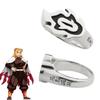 Anime Kimetsu No Yaiba Ring Rengoku Kyoujurou Cosplay Unisex Adjustable Rings Accessories Jewelry Prop Gift
