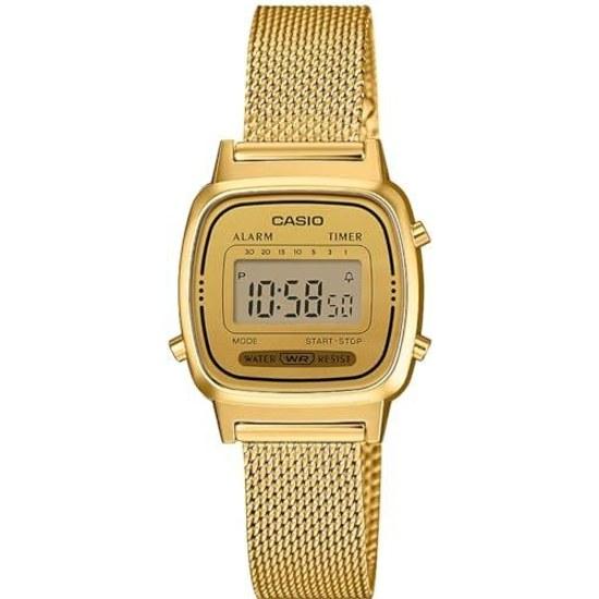 CASIO женские наручные часы цифровой дизайн LA670WEMY-9 золотой сетчатый ремешок модель для зарубежного рынка