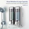 2-pack Manual Soap Dispensers Wall Mount 300ml Bathroom Manually Lotion Shower Soap Wall Mounted Shampoo Dispenser No Drill