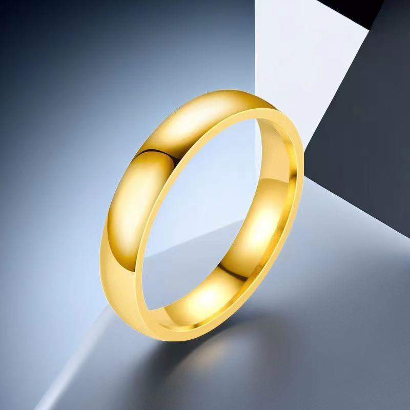 Кольцо из нержавеющей стали класса люкс для женщин - Не тускнеющее, французский дизайн с титановым покрытием.