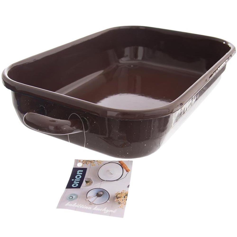 Rectangular enameled roasting pan BROWN 2.2 l, 34x18.5x6.5 cm