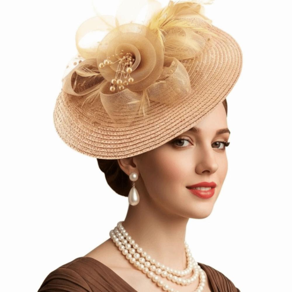Elegant Vintage Fascinator Hat Sweet Masquerade Hair Band Party Bride Headdress Wedding