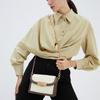 Charles & Keith CK Coffee Metallic Chain Versatile PU Small Square Shoulder Bag Women bags Multicolor CK2-70701152