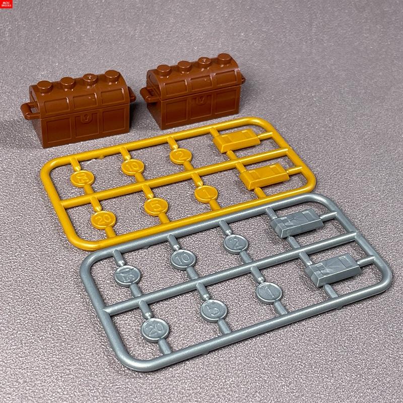 Нетоксичные Кубики Moc Утварь Слиток Монета Доллара Деньги Золото Серебро Окрашенное Золотом Драгоценный Камень Шкатулка 99563 Строительные Блоки Детские Игрушки