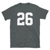 Team Uniform Jersey Number 26 Birthday Varsity Short-Sleeve Unisex T-Shirt
