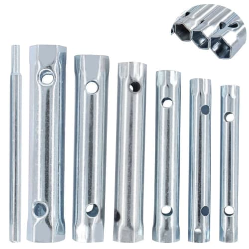 EMAGEREN Spark Plug Wrench Set, 8-19mm Spark Plug Sockets, Double-Ended Hex Tube, Steel, Durable and Practical, with Torque Wrench, Repair Tool for Au