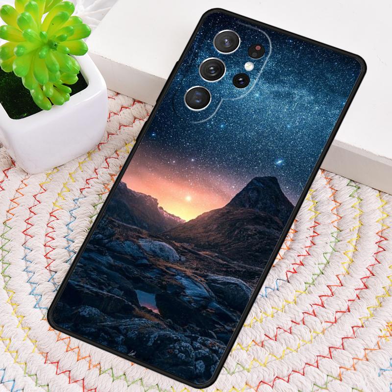Силиконовый чехол для телефона Samsung Galaxy note 10 pro S26 S25 S24 S23 S22 S21 Plus S25Ultra с рисунком Мраморная гора и Луна Capa Cover