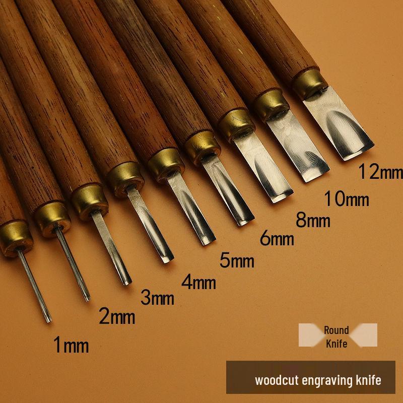 Набор ножей для резьбы по дереву: Плоские, Круглые, Скошенные Лезвия для Ручной Гравюры на Дереве