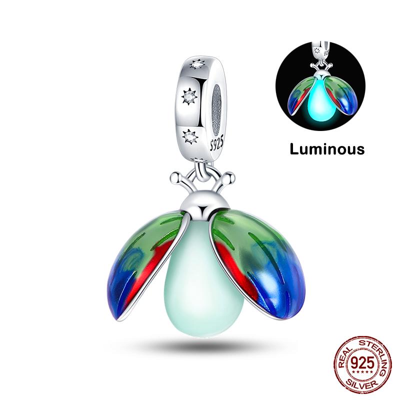 Оригинальные бусины-шармы серии Magic Color Chameleon Luminous из стерлингового серебра 925 пробы, подходящие для браслета, сделай сам, ювелирные изделия, подарки