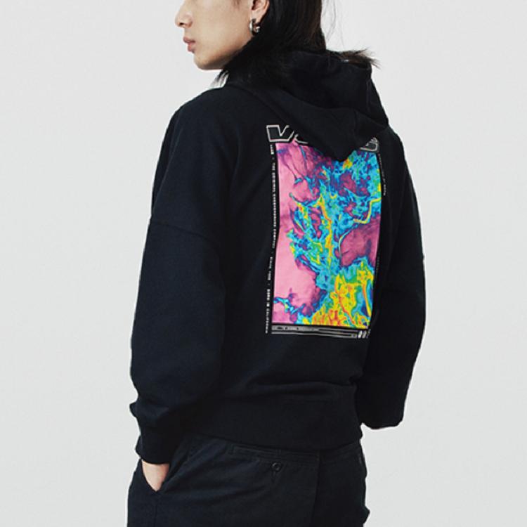 Vans Свободная спортивная повседневная толстовка с капюшоном с принтом, мужская толстовка с капюшоном, черная VN0A54IABLK