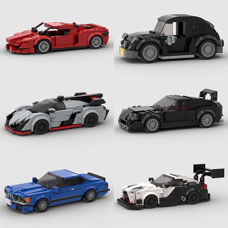 MOC Скоростные машины Город Супер Гонщики Спортивный Гоночный Автомобиль Классическая Модель Строительные Блоки DIY Кирпичики Техническая Игрушка Рождественский подарок