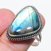 Натуральный лабрадорит, ювелирное кольцо ручной работы из твердого серебра 925 пробы, размер 10, w6n59