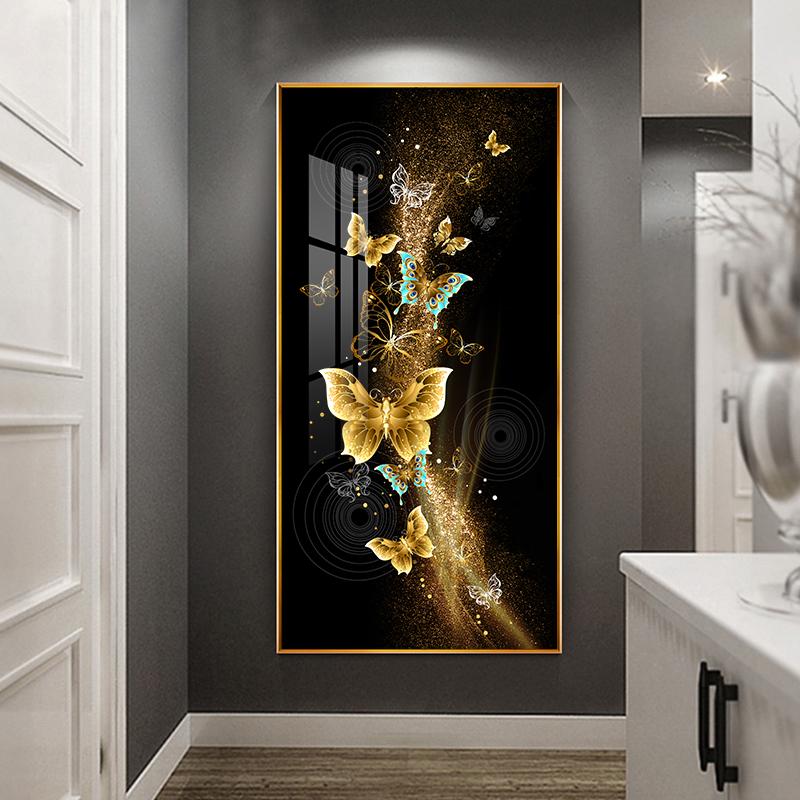 Abstract Golden Butterfly Posters and Prints Wall Art Nordic Rose Flower Painting Canvas Pictures for Living Room Cuadros Decor