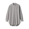 MUJI Washed Wide Stand Collar Long Sleeve Long Shirt BC2JYA4A Grayish Brown Stripe XL Womens Womens Womens