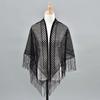 Elegant Embroidery Shawl Solid Color Tassel Kerchief Trendy Triangle Scarf  Women Accessories