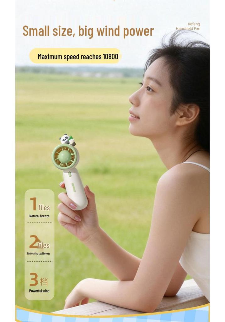 Cartoon Mini Portable USB Rechargeable Handheld & Desktop Silent Fan