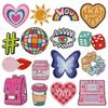 16pcs Disco Ball Heart Star Plaid Pattern Embroidered Patches For Clothing Thermoadhesive Patches On Clothes DIY Iron On Patch Sticker