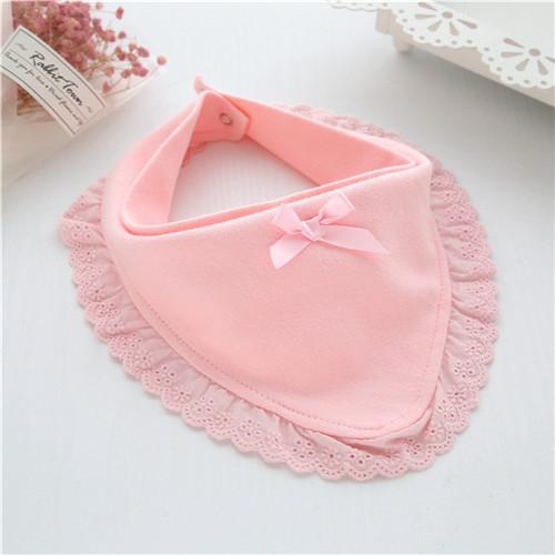 Baby Bibs For Girls 100% Cotton Newborn Princess Lace Bow Baby Bibs Cute Girls Boys Burp Cloth Infant Saliva Towels 0-2Y