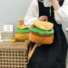 Purse Large Capacity Kindergarten School Bag Cartoon Burger Bag Hamburger Plush Backpack Kids Pack