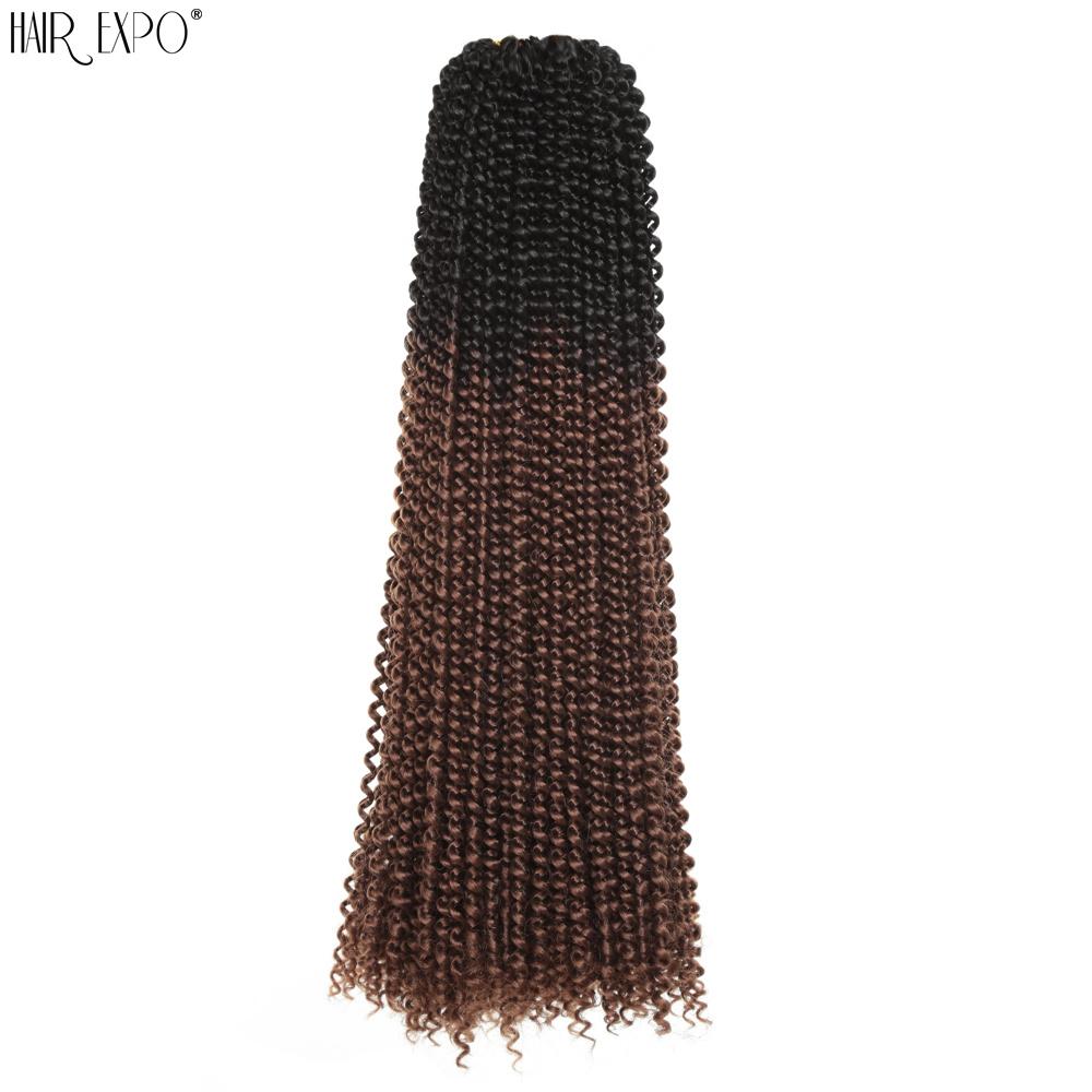 22"Passion Twist Crochet Hair Synthetic Braiding Hair Pre-Looped Water Hair Extensions Ombre Pre-Twisted Braids Hair Expo City