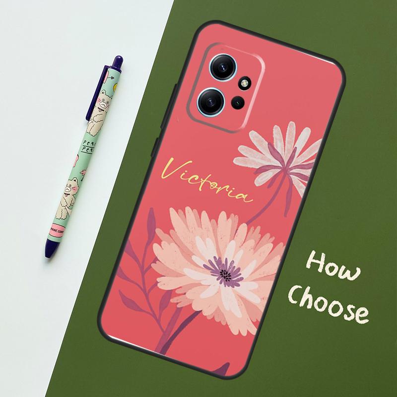 Персонализированный чехол с цветочным рисунком в пастельных тонах для Xiaomi Redmi Note 9 10 11 12 Pro Note 12S 9S 10S 11S Чехол для Redmi 12 9C 10C 12C