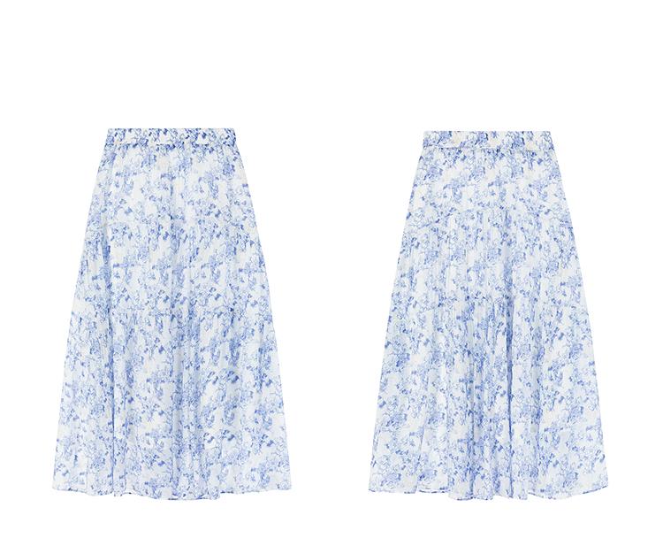 Lagogo Lago Valley New Romantic Lace High Waist Comfortable Printed Skirt for Women