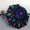 1pc Colorful Floral Mandala Pattern Umbrella with Plastic Handle,Suitable for All Seasons Home Travel Outdoor UmbrellaDD1328