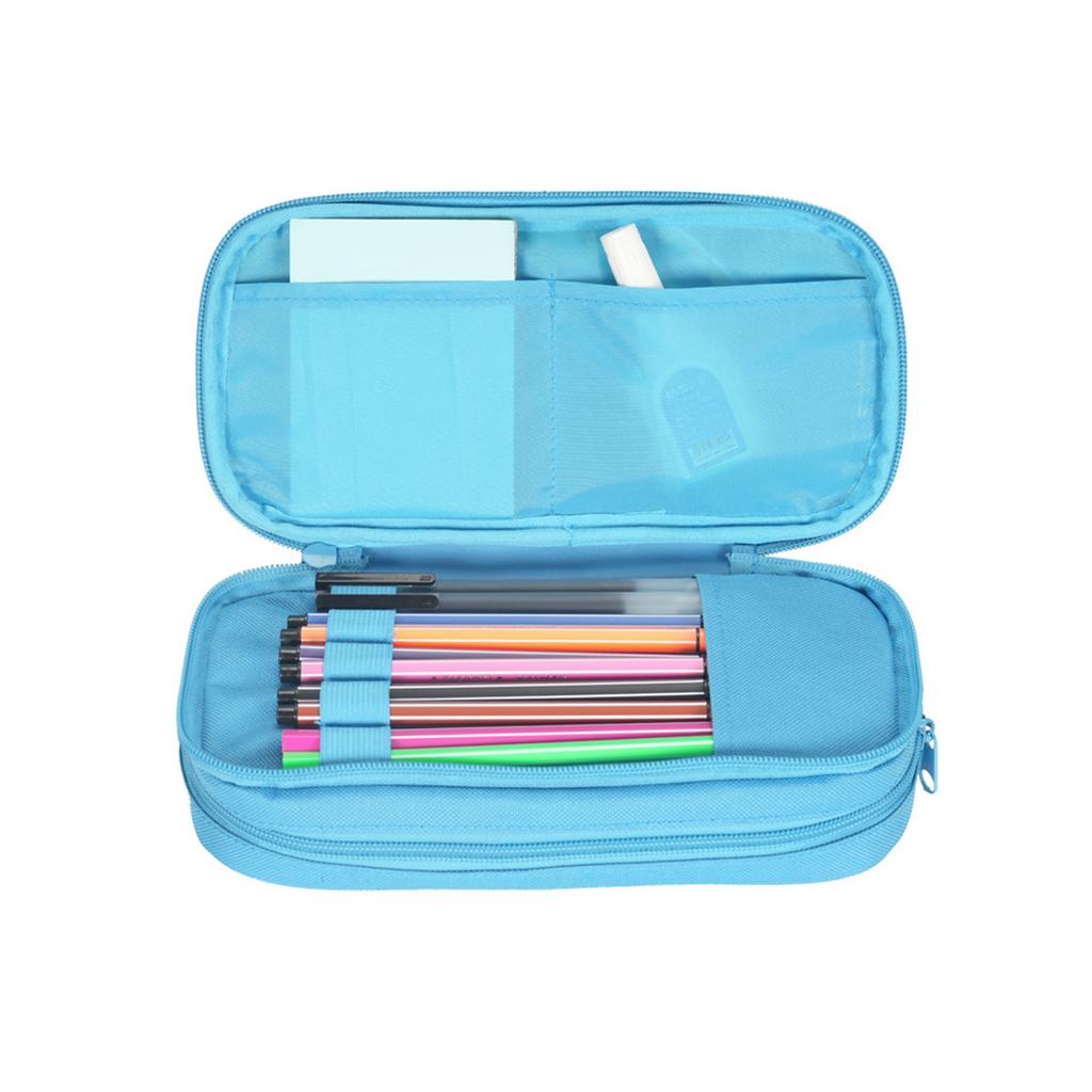 Студенческий синий двухслойный пенал Kpop/ Девичья группа охотников на ведьм Студенческая сумка для хранения канцелярских принадлежностей Сумка для карандашей