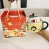Креативная рождественская керамическая кружка Apple, кофейные чашки с крышкой, чашка для молока и воды, чайная чашка, рождественский подарок друзьям