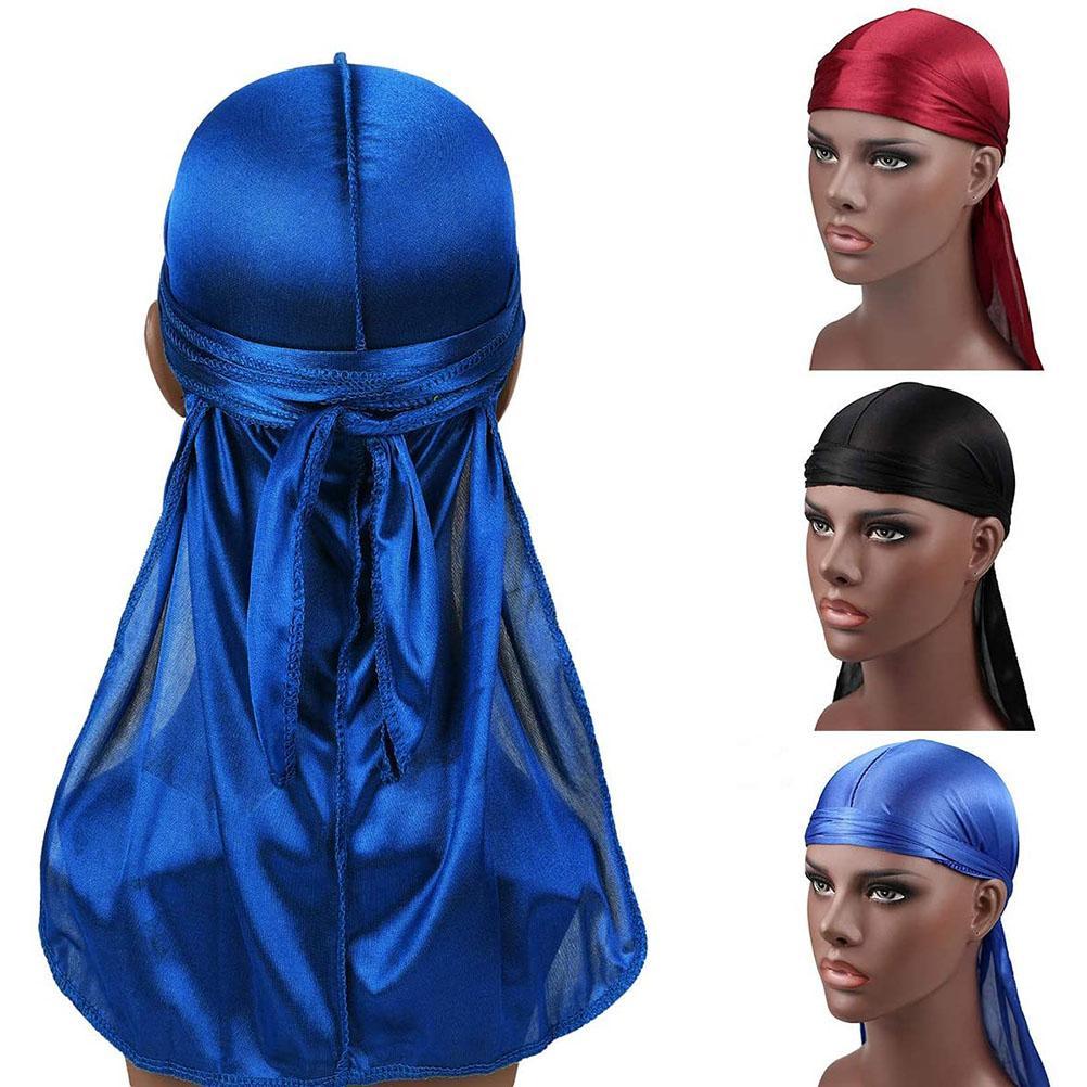 3 комплекта мягких шелковистых повязок Durag с длинным хвостом для мужчин, байкерский головной убор с шапкой-бини